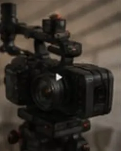 Caméra professionnelle sur un tournage