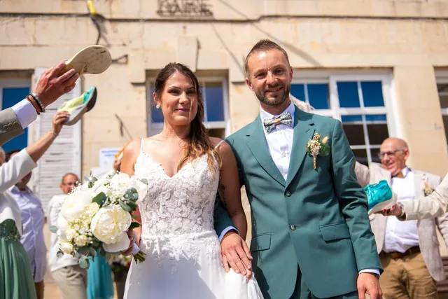 Photo de mariage Stu’Dee : sortie de cérémonie