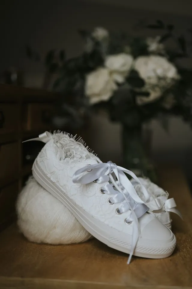 Baskets de mariée en dentelle